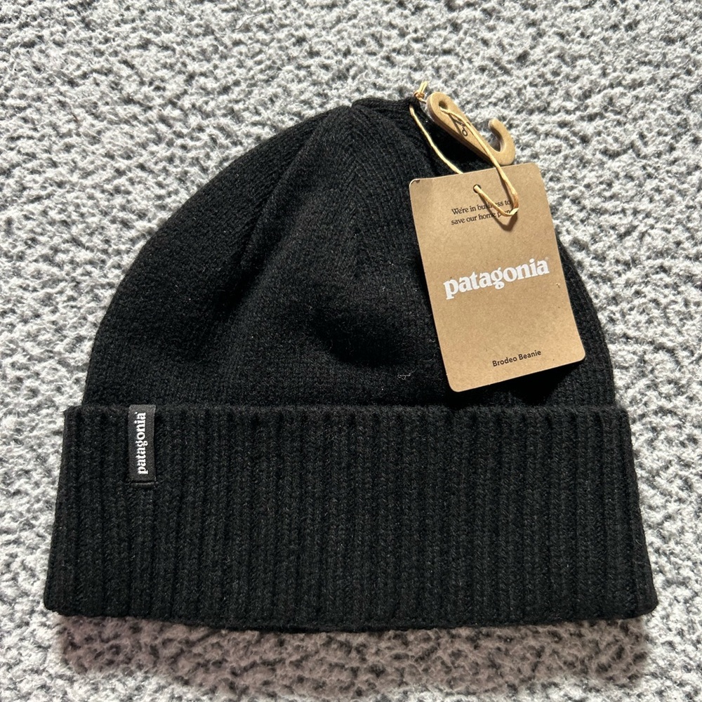 Patagonia Classic Brodeo Black Beanie